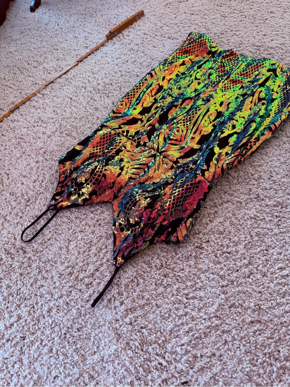 Hoco City Vibe Iridescent Rainbow Sequin Bodycon Dress Sz 17 Homecoming EUC - Picture 14 of 16
